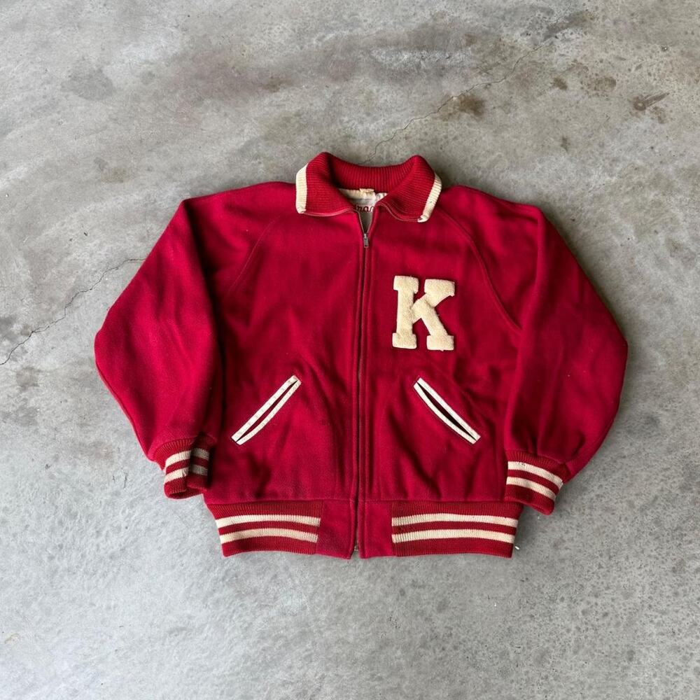 Vintage 50s 60s Red Varsity Jacket